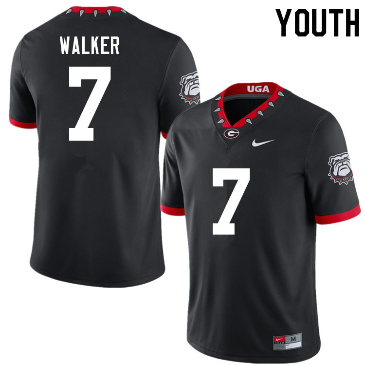 Youth #7 Quay Walker Georgia Bulldogs 100th Anniversary College Football Jerseys Sale-100th Black